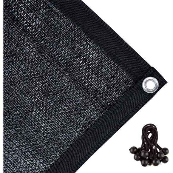 70% Sunblock Shade Cloth with Grommets for Garden Patio 10’ X 12’, Black - Picture 1 of 8